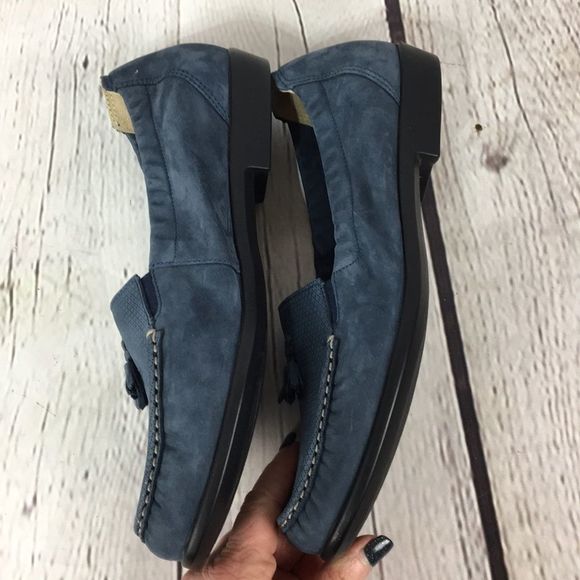 SAS "HOPE" Blue Suede Moccasin Tassel Loafers NEW Sz 9.5 - Picture 4 of 12